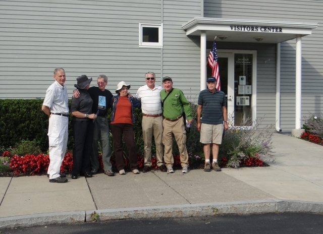 Keith Bruckner, Beverly Brink,Dave Sears, Alison MacLeod, Steve Beaulieu, Dave Wilson and Earl Wellington met outside the Chamber of Commerces visitors center to begin a walk through Stewart Park along the waters edge.