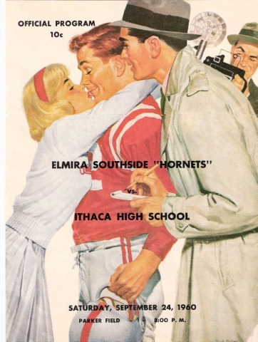 Typical football program used in the late 1950s and early 1960s.